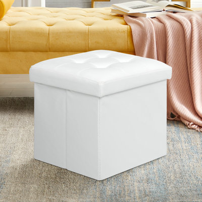 PU leather Upholstered Storage Ottoman Multi-Functional Design for Bedroom or Living Room, Perfect for Seating and Organization