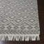 Tapis noir / blanc en laine tissé à plat à la main à motif géométrique Carletta-839249935