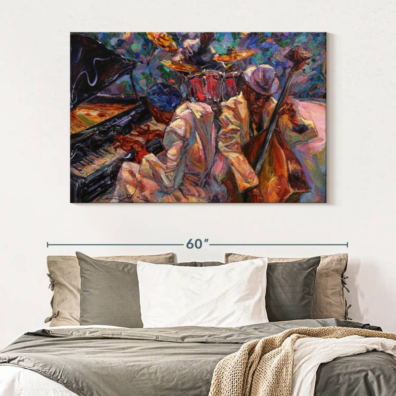 " Jazz Band Musicians ", 34" H x 51" W x 1.25" D