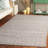 Alameda Ebony Hand Tufted Wool/Cotton Striped Rug in Natural/Gray-1371409863