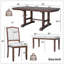 Ensemble de table de salle à manger 6 pièces, table de salle à manger en bois extensible de 60 à 78 pouces avec rallonge amovible, ensemble de table de cuisine avec 4 chaises d'appoint et banc rembourrés, ensemble de table de salle à manger pour 6-1697977585
