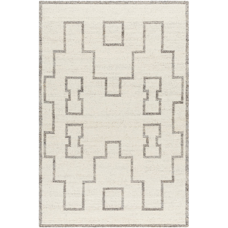 Rectangle Kardarius Wool Area Rug, Rectangle 5'7" x 6'