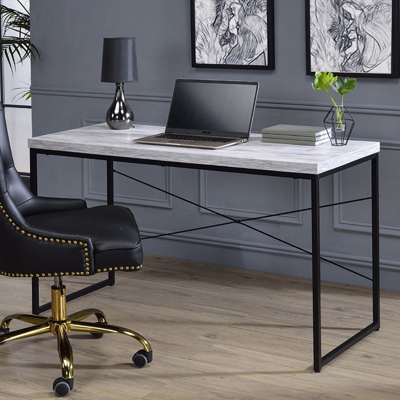 Faux Concrete Top Rectangular Writing Desk