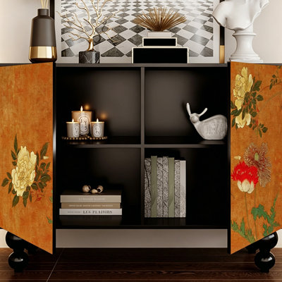 Solid Wood Entryway Storage Cabinet for Home