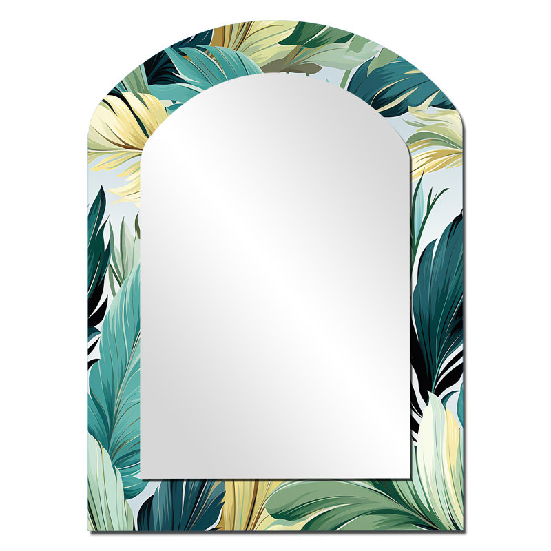 Palmier - motif tropical - miroir asymétrique tropical, 34 po x 25 po