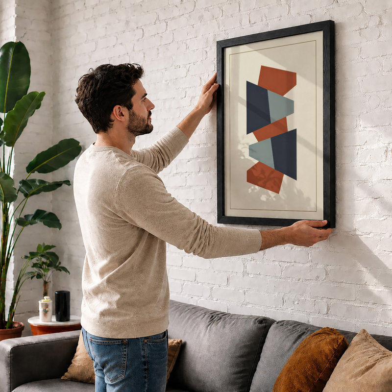 Forms Geometric - Framed Print, A3 - 42.0 x 29.7 cm, White