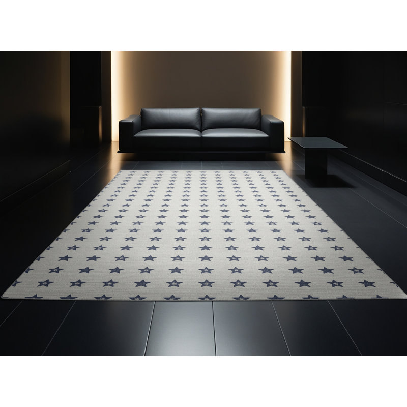 Machine Washable Adamek July 4Th Modern & Contemporary Abstract Rug in Gray – Gray Binding, 7x9