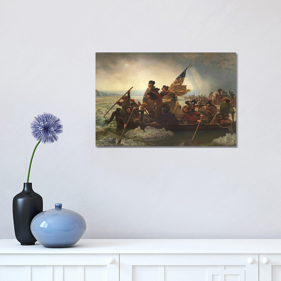 Painting Of George Washington Crossing The Delaware by Stocktrek Images - Wrapped Canvas Print