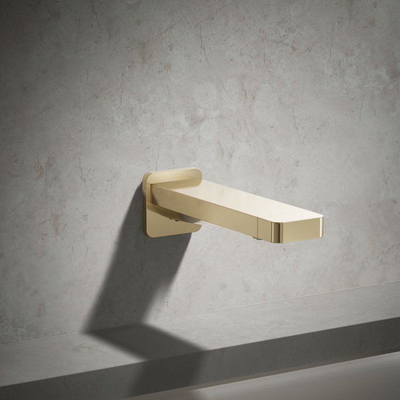Parallel Wall Mounted Tub Spout Trim, Vibrant French Gold