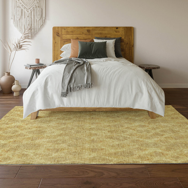 Red Diamond Pattern Washable Synthetic 5' x 7' Rug