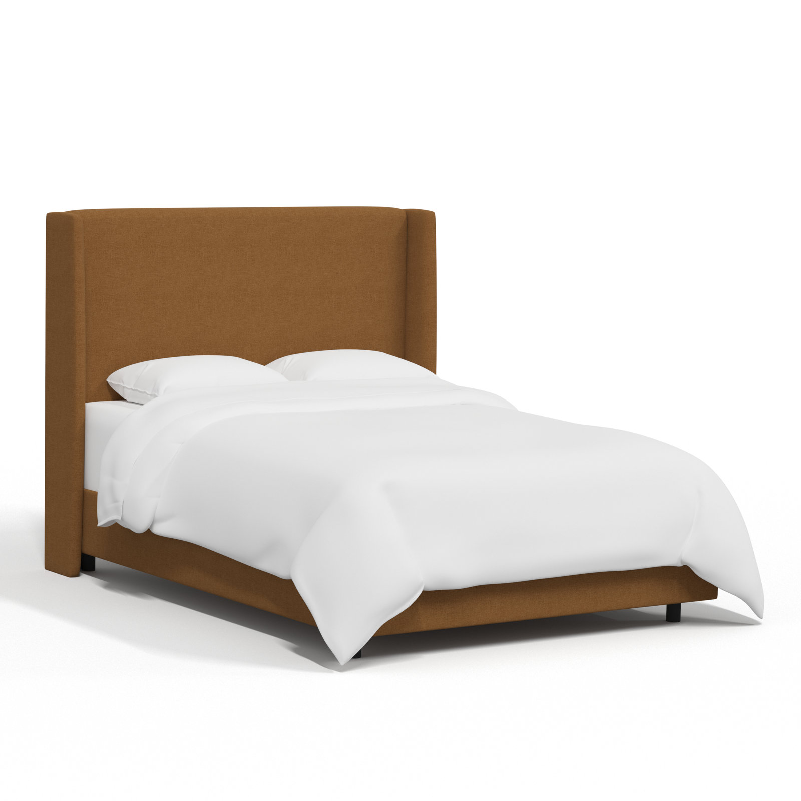 Tilly Upholstered Bed, Twin, Textured Amber Linen