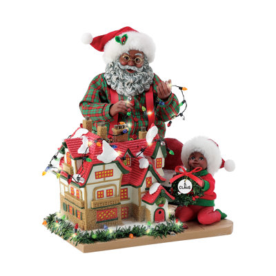 Ensemble de 2 figurines 8,5 pouces possibles possible Dreams Christmas Traditions Santa Decorating House