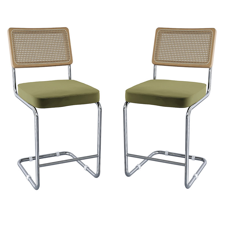 Ensemble de 2 tabourets Ivy Bronx, Vert
