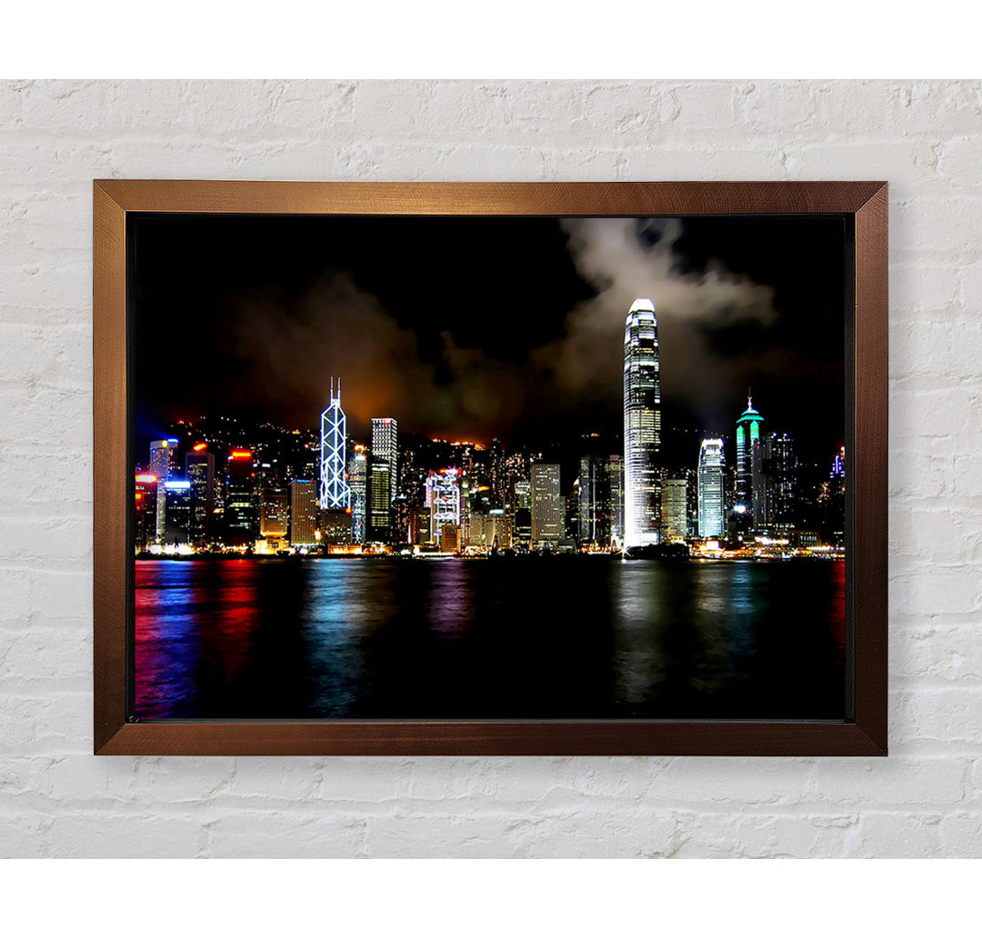 Gerahmtes Wandbild Hong Kong Cloudy Nights