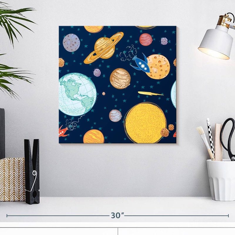 Motif de voyage dans l'espace Oberle, H 16 po x l 16 po