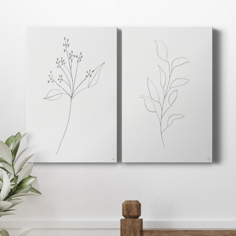 «Botanical Gesture V», ensemble de 2 impressions sur toile tendue, H 18 po x l 24 po x P 1 po
