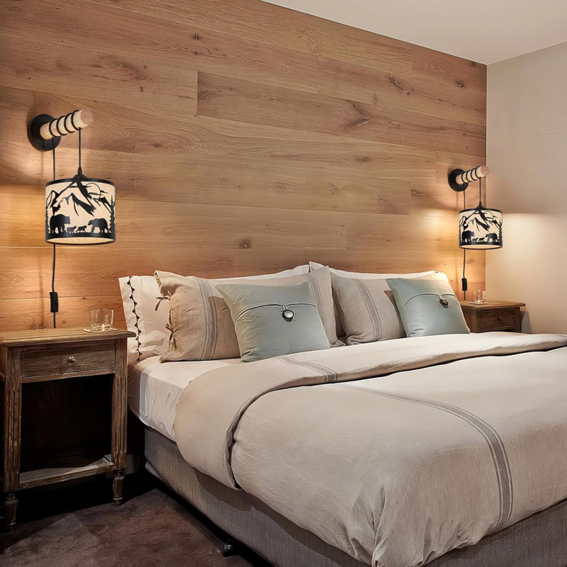 Rustic Plug-in Wall Sconce