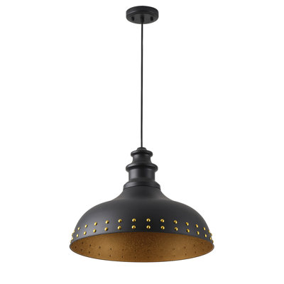 1-Black dimmable iron pendant light with sand lamp