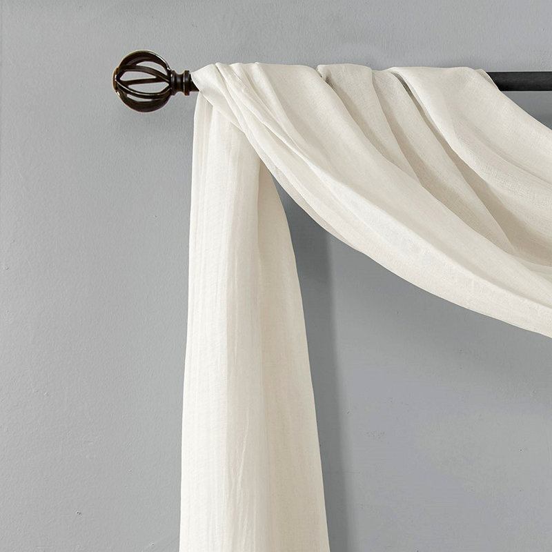 Solid Crushed Scarf Sheer, White, 42.03" W x 216.03" L