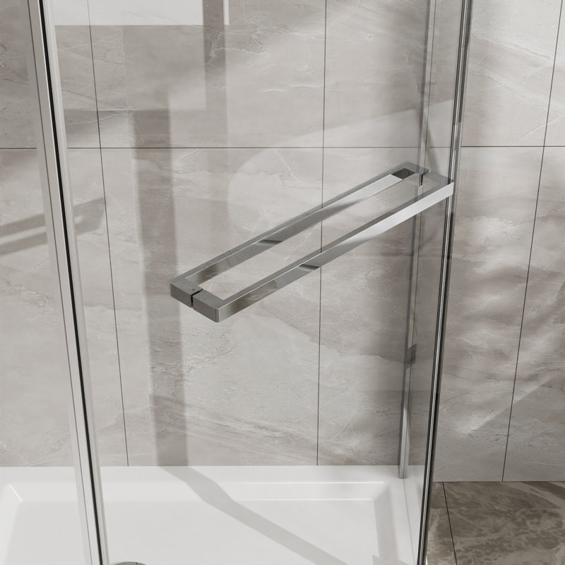 Neo-Angle Frameless Shower Door 36 In. D X 36 In. W X 72 In. H Corner Shower Enclosure With Clear SGCC Tempered Glass Pivot Shower Door In Finish