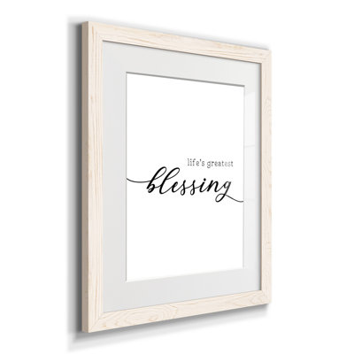 «Life's Greatest Blessing», reproduction d'art textuel sur papier encadré
