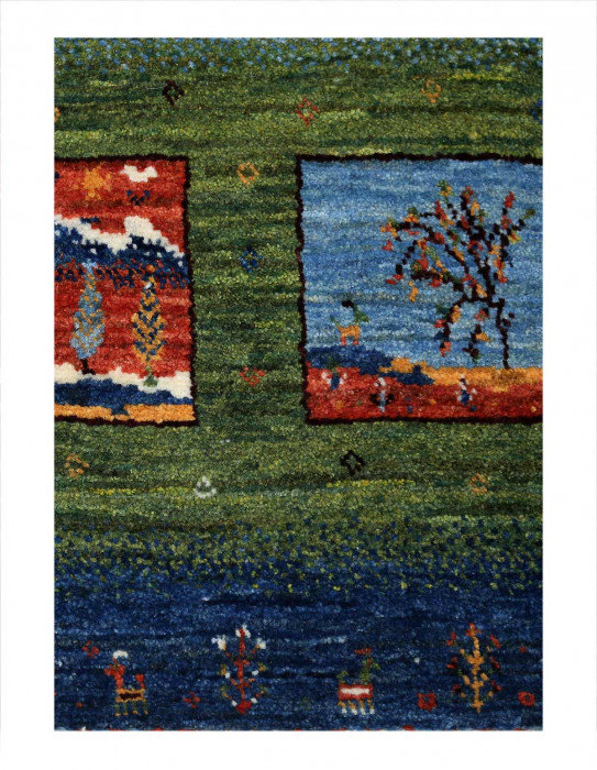 Blue Color Fine Hand knotted Persian Gabbeh 2'3"X 3'2"