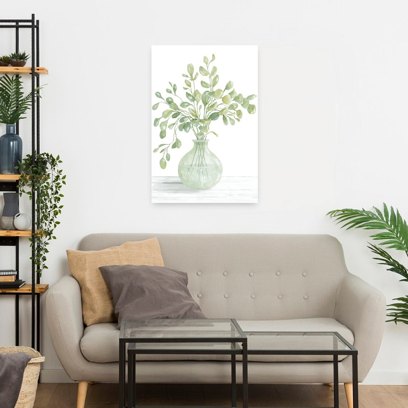 Eucalyptus beauté II, art contemporain abstrait, H 24 po x l 16 po