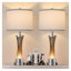 Modern Table Lamp Set Of 2 With Touch Control, 3-Way Dimmable Lighting, And USB A+C Charging Ports, Includes Night Light And Lampshade