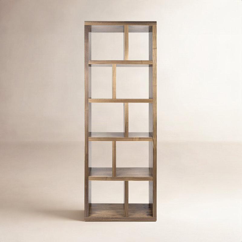 Stetson 4 Level Cube Unit Bookcase, (5 Shelves) 78" H x 28" W x 13" D, Walnut