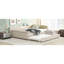 Grand lit avec lit gigogne simple beige et cadre décoratif pour chambre à coucher-972979542