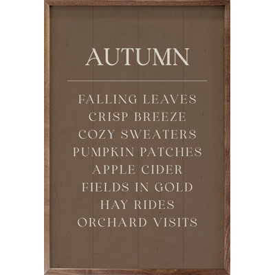 «Autumn Comforts Brown» sur bois