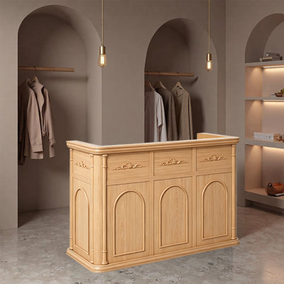 Bureau de réception rétro de haute qualité - comptoir élégant pour salon, boutique ou magasin de détail