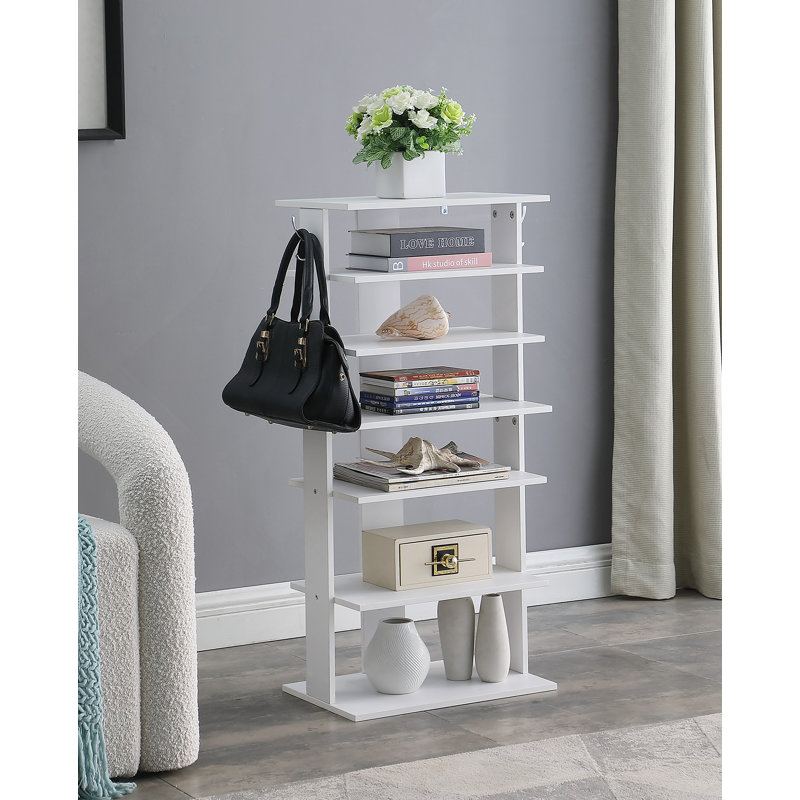 Organisateur de rangement de chaussures vertical à plusieurs niveaux avec crochets, idéal pour les entrées, les chambres à coucher, les placards et les garages pour garder vos chaussures bien rangées