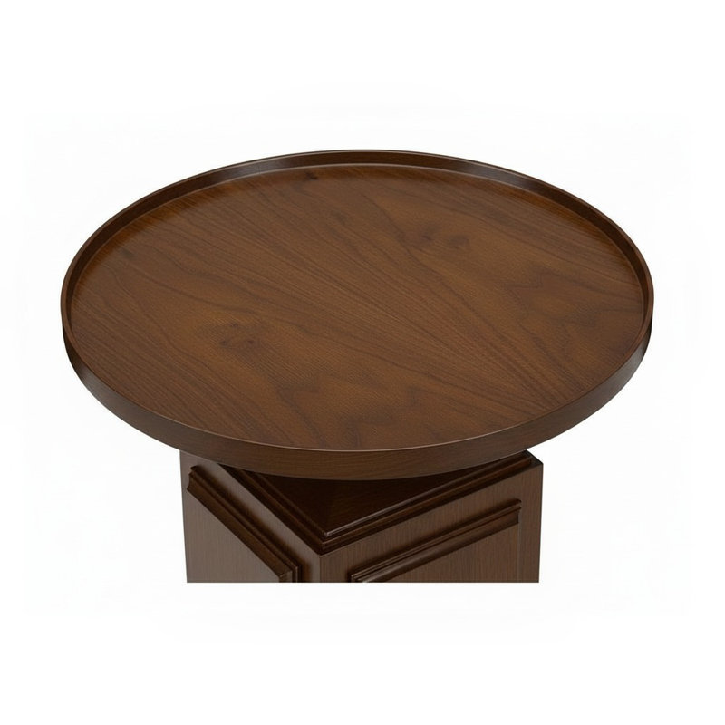 Heritage Solid Wood Tray Top Block End Table