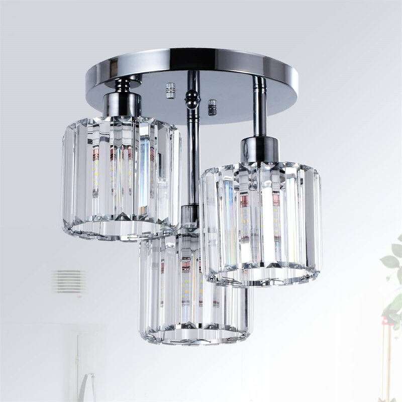 Ashanae Glass Flush Mount, Silver