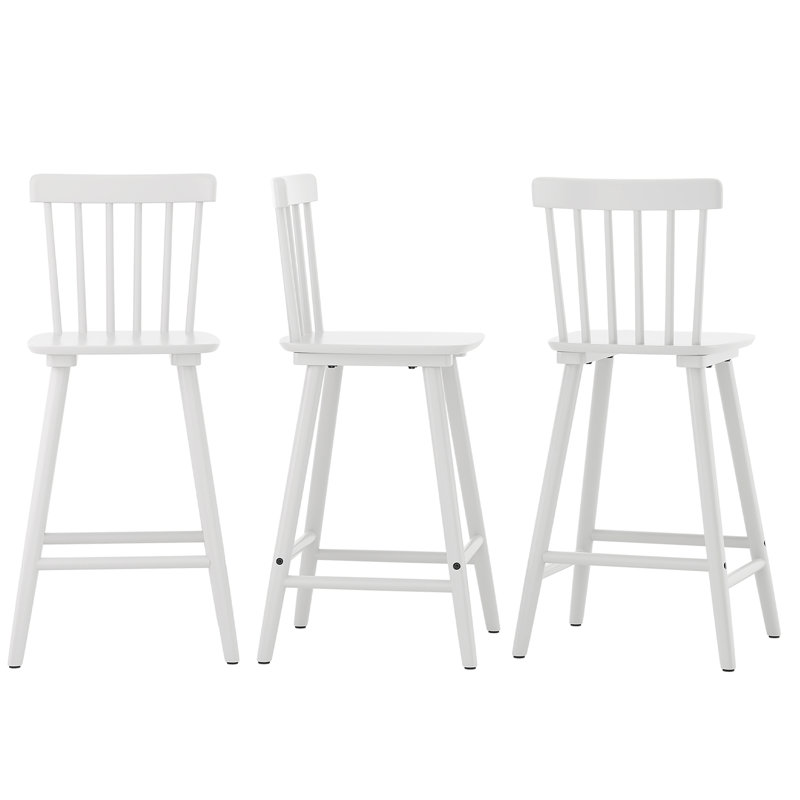 Tabouret Baggett, Tabouret de comptoir (siège d'une hauteur de 24 p, Blanc, 3