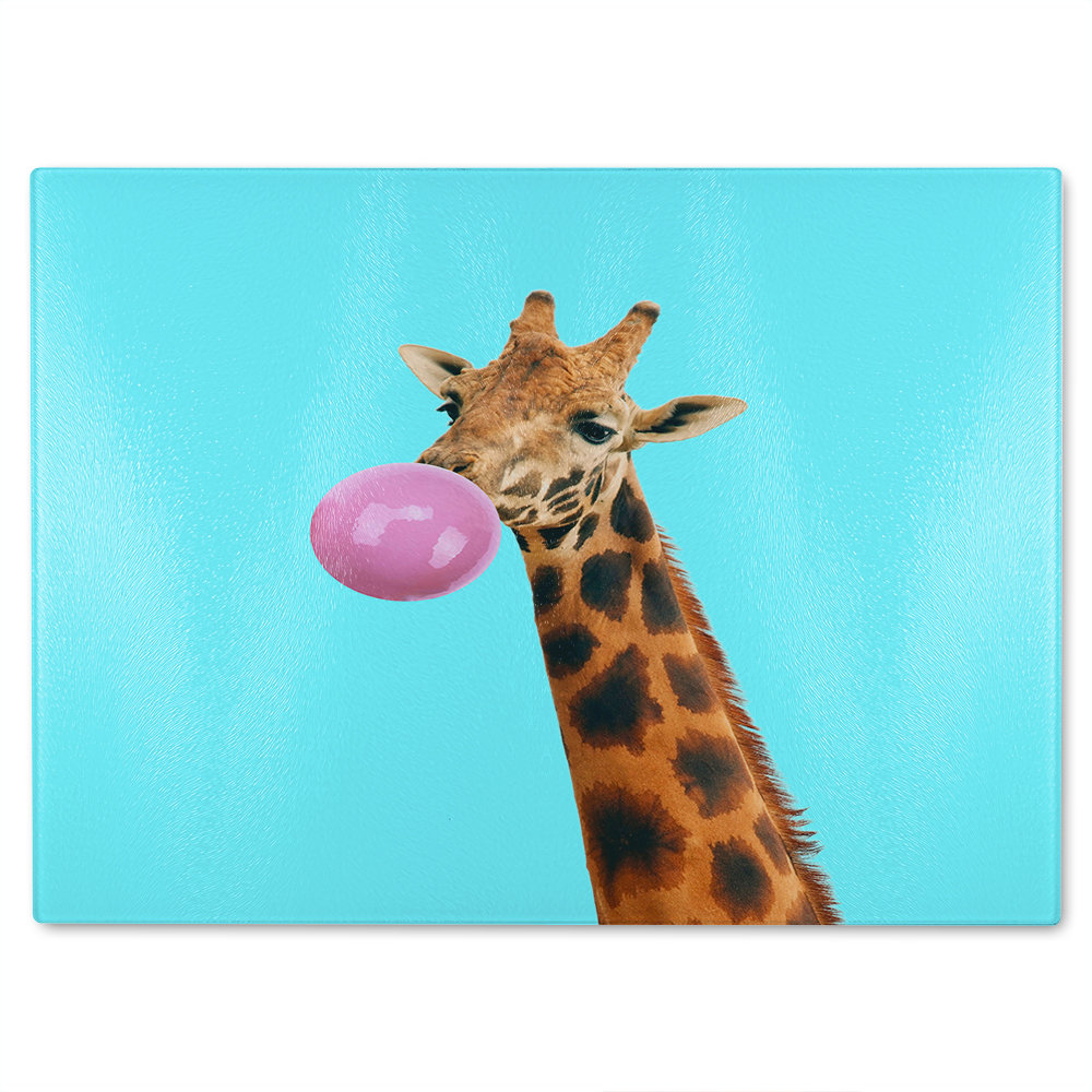 Bubble gum on color background Designer Glass Chopping Board