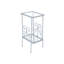 Table d'appoint polyvalente avec structure en métal gris - tablettes en verre trempé pour toute pièce de couleur