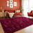 Shag Area Rugs for Living Room, 4x6 ft Soft Fluffy Rugs for Bedroom, Nursery, Kids Room Home Decor, BurgundyRed-1741309691