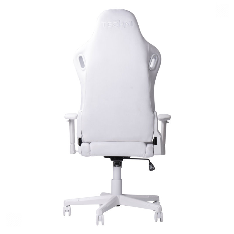 White Velvet Memory Foam Ergonomic Gaming Chair with Adjustable Arms