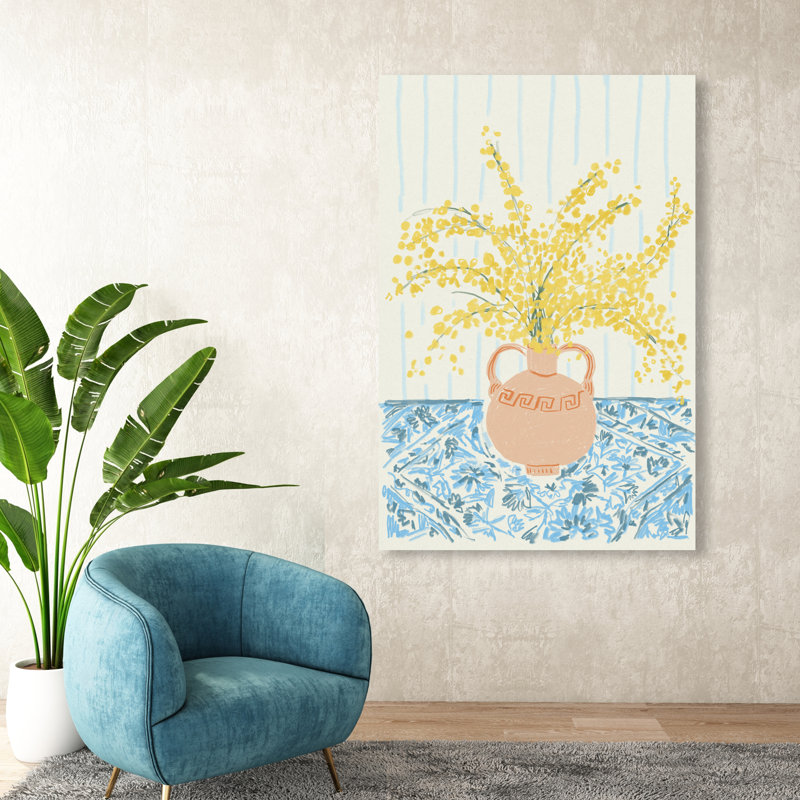 Sunny Flower Vase Print by Oliver Gal, 30"H x 20"W, Gallery Wrapped