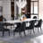 Raliect Dining Table Set for 8-10 With 63'' to 94.5” Extendable Sintered Stone Table and 8 Faux Leather Chairs-441578773