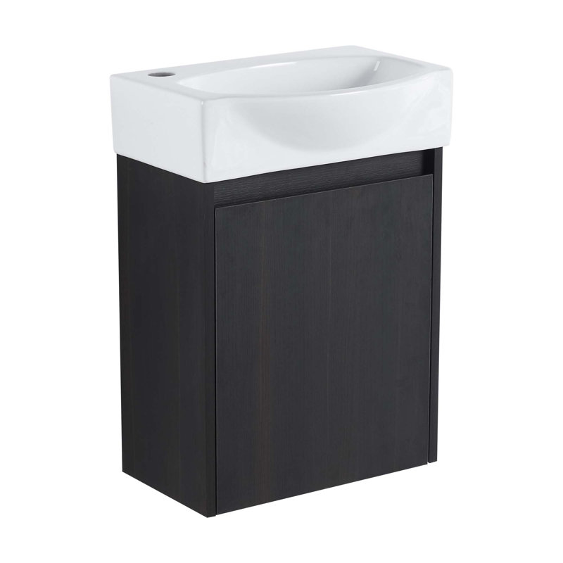 Modern Bathroom Small Vanity With Sink 22.05" H x 15.94" W x 11.22" D, Black