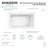 Kingston Brass Aqua Eden 60-Inch Acrylic Rectangular 2-Wall Corner Alcove Tub, Hand Drain-93574720