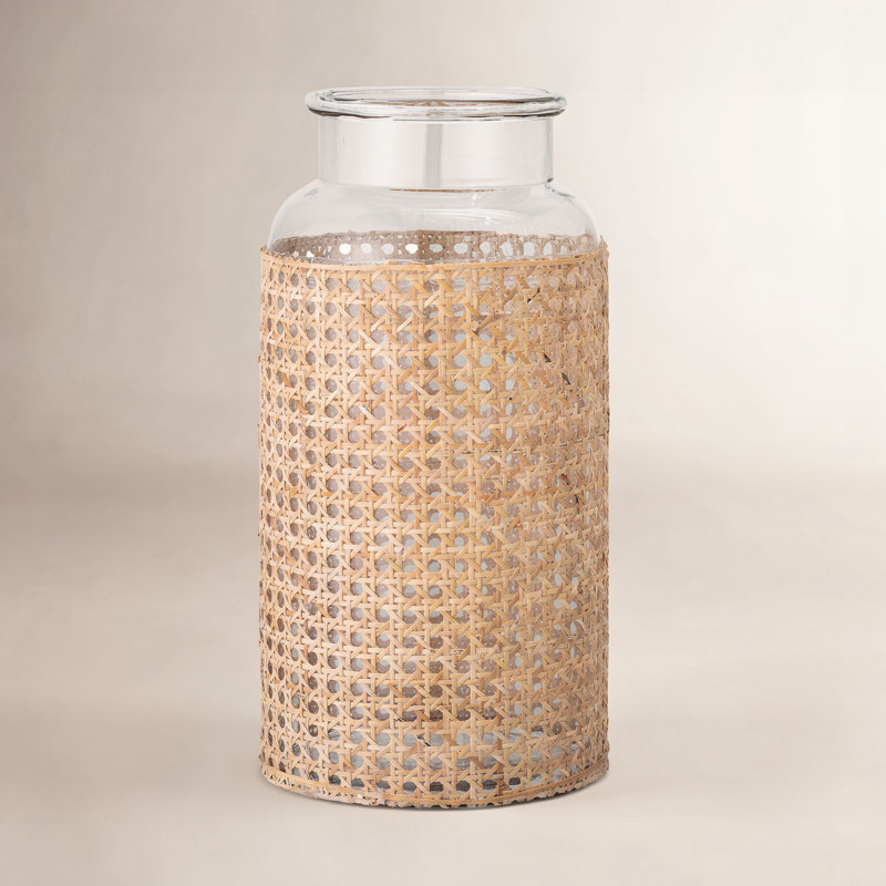 Renaldi Table Vase, 14.5" H x 6.75" W x 6.75" D, Beige