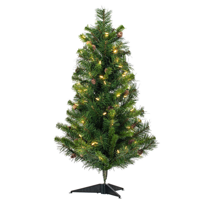3' H Lighted Artificial Pine Christmas Tree