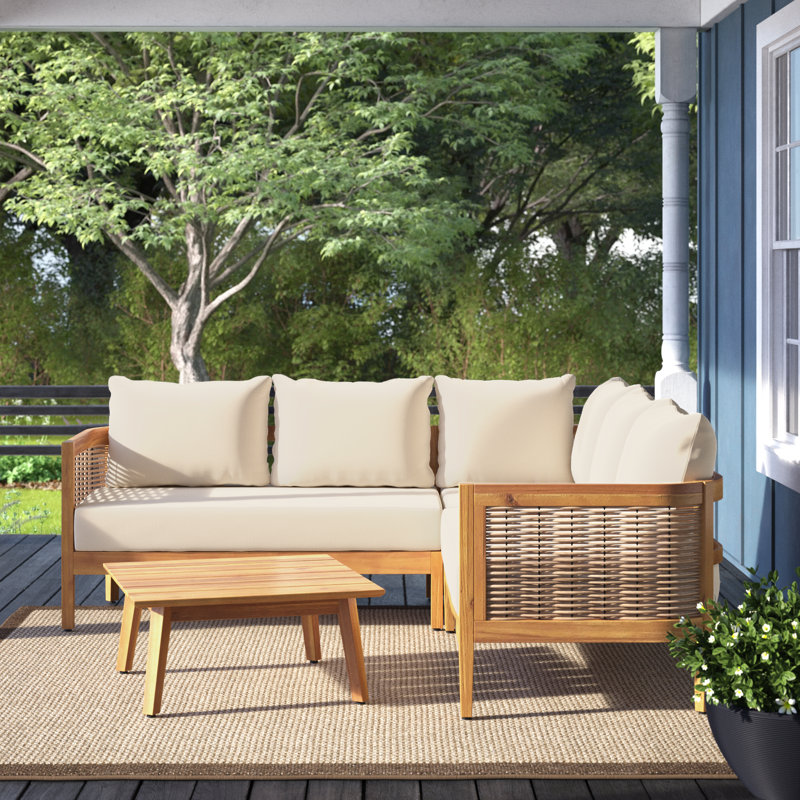 Abbeygail Acacia 5 - Person Modular Patio Conversation Set with Cushions