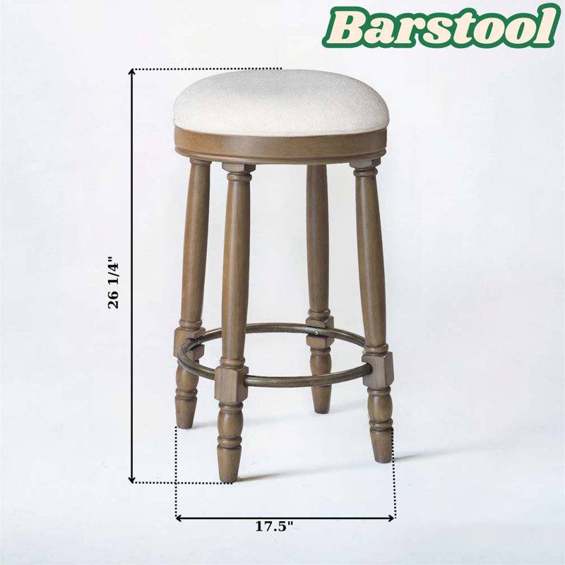 Tabouret de bar pivotant à 360 °, Noir, Beige