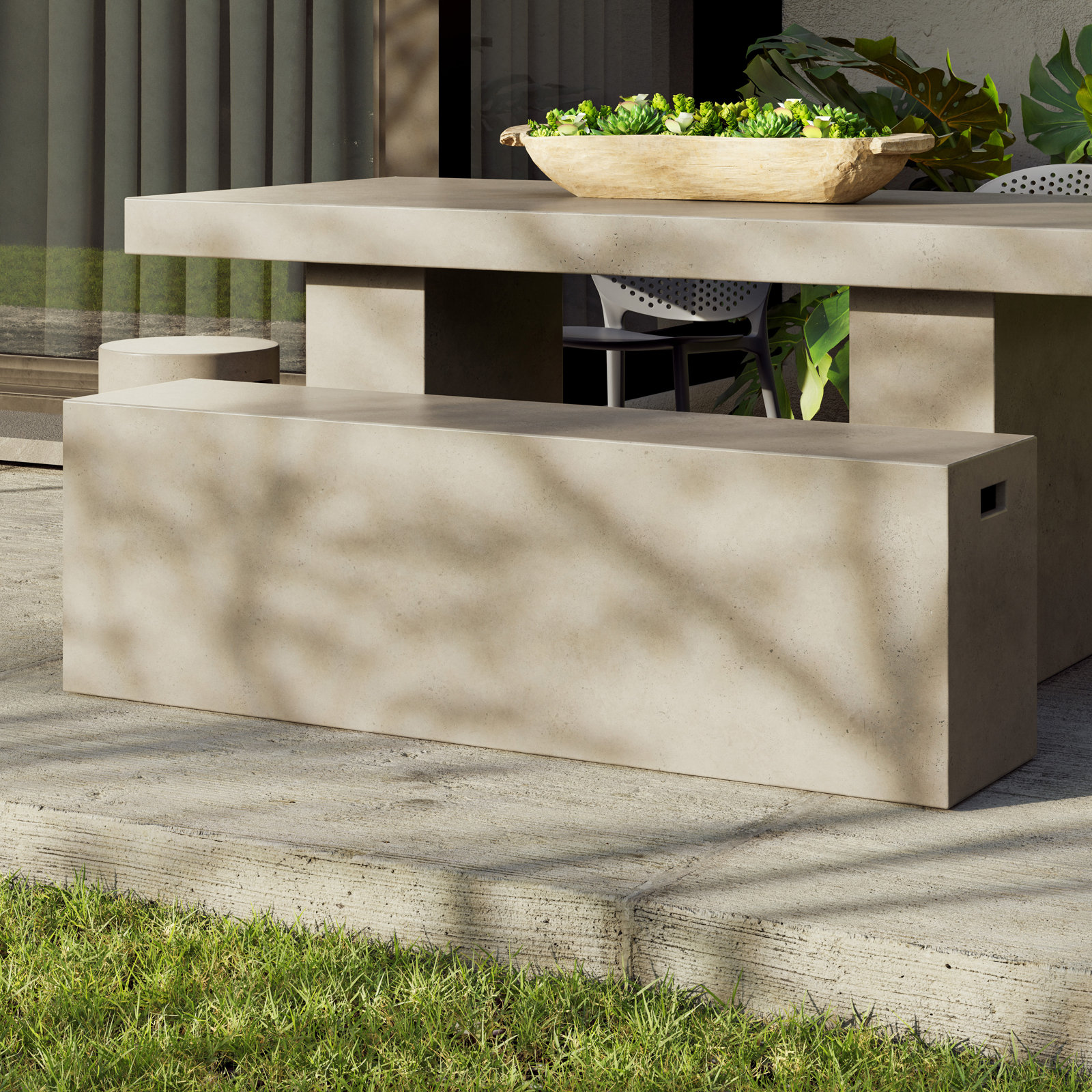 Kareen Bench, Dark Gray, 18"H x 60" W x 14" D