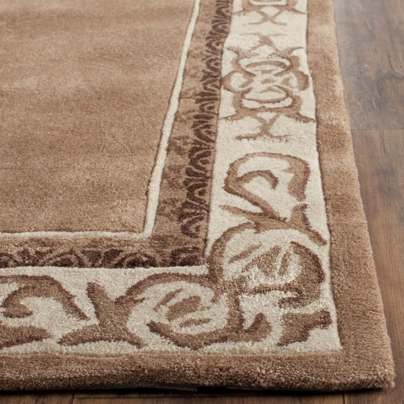 Tapis performance de couleur unie crocheté à la main Fullmer, Rectangle 9 pi x 12 pi